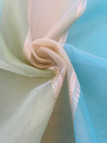 Rangkat Kora Silk Sari from Banaras | Multi Color | Handwoven | Ships from California
